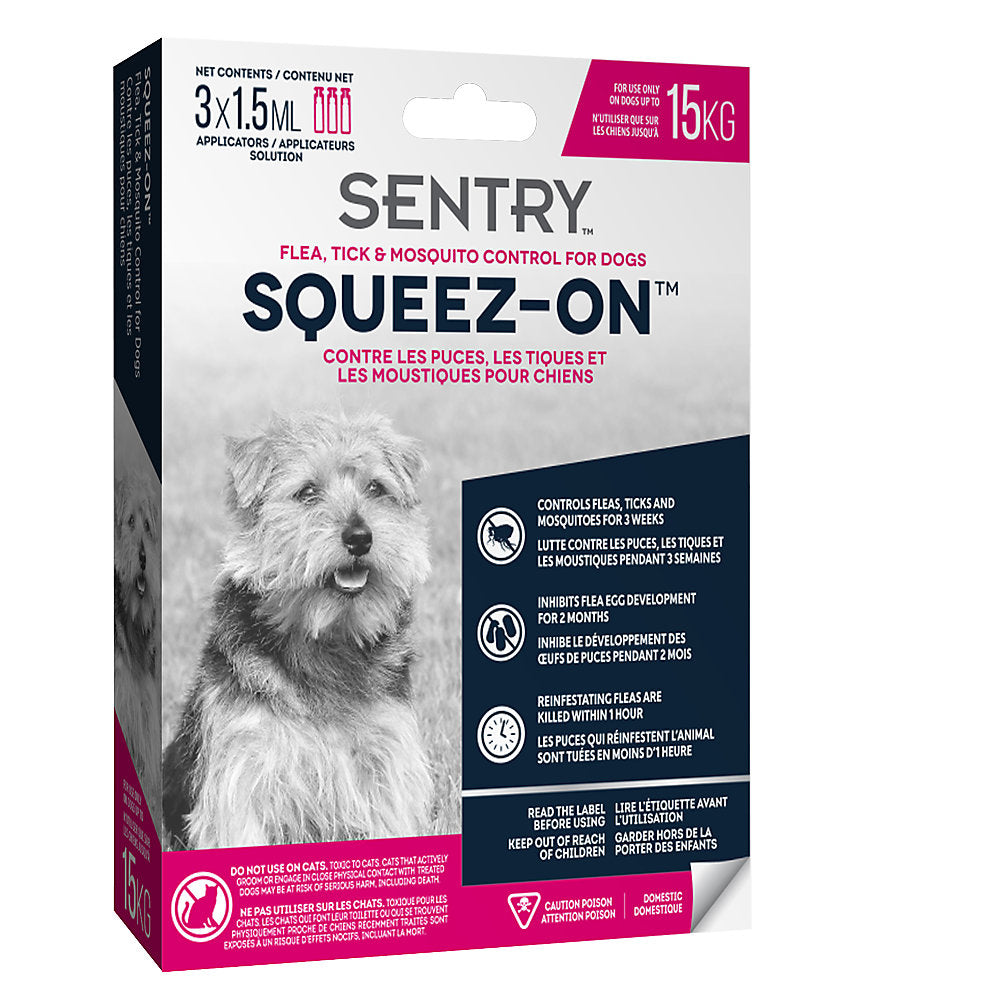 Sentry Squeez-On Flea, Tick Mosquito Control for Dogs
