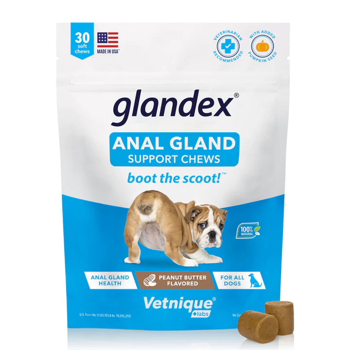 pet glandex dogs Vetnique Labs Glandex Anal Gland Supplement for Dogs Soft Chews (Peanut  Butter flavor)