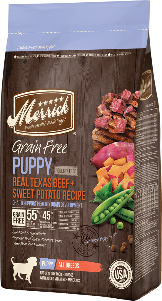 Merrick puppy beef top and sweet potato