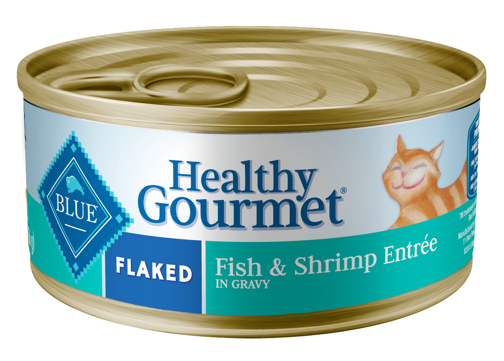 Blue Buffalo Adult Healthy Gourmet Flaked Fish Shrimp Cat Wet Food