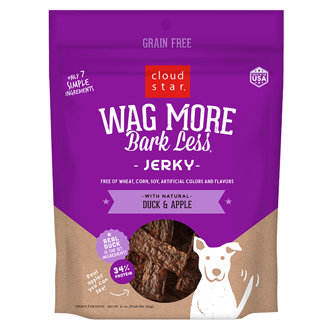 Cloud Star Wag More Bark Less Jerky: Duck & Apple Dog Treats